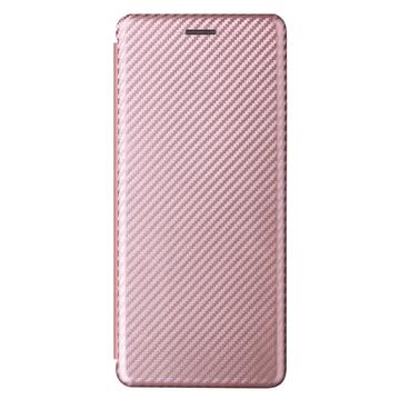 Sony Xperia 10 VI Flip Cover - Karbonfiber - Rødguld