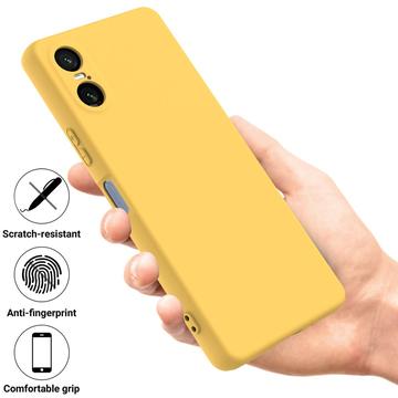 Sony Xperia 10 VI Liquid Silikone Cover med Strop - Gul