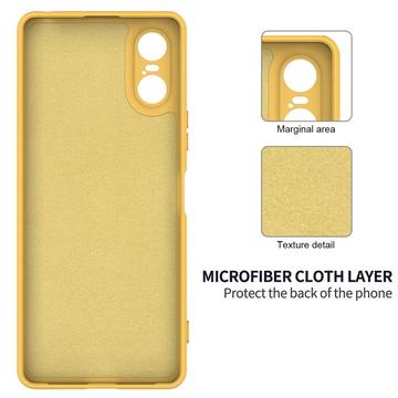 Sony Xperia 10 VI Liquid Silikone Cover med Strop - Gul