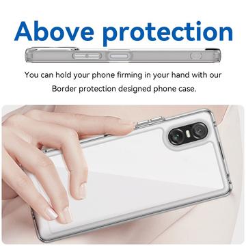 Sony Xperia 10 VI Ridsefast Hybrid Cover - Gennemsigtig