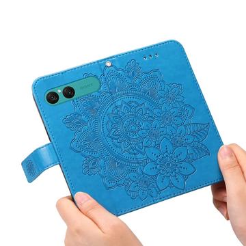 Sony Xperia 10 VII Mandala Series Etui med Pung - Blå