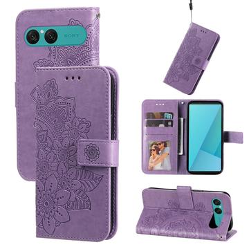 Sony Xperia 10 VII Mandala Series Etui med Pung - Lilla