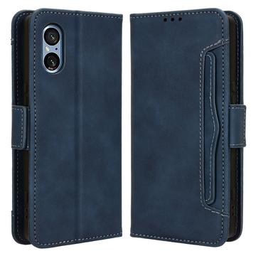 Sony Xperia 5 V Pung Cover med Kortholder - Blå