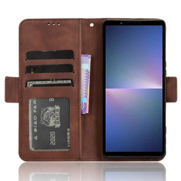Sony Xperia 5 V Pung Cover med Kortholder - Brun