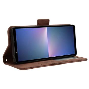 Sony Xperia 5 V Pung Cover med Kortholder - Brun