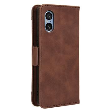 Sony Xperia 5 V Pung Cover med Kortholder - Brun