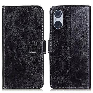 Sony Xperia 5 V Pung Taske med Magnetisk Lukning - Sort