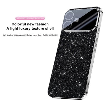 iPhone 17 Mousserende Glitter Hybrid Cover - Sort