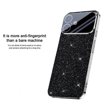 iPhone 17 Mousserende Glitter Hybrid Cover - Sort