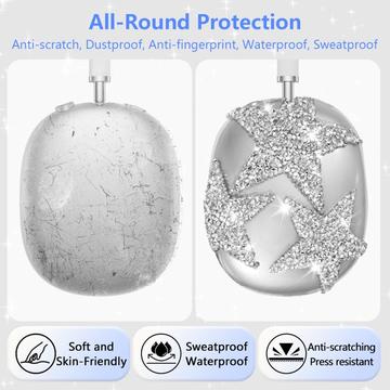 Sparkly Star 3-i-1 beskyttelsessæt til AirPods Max - Sølv