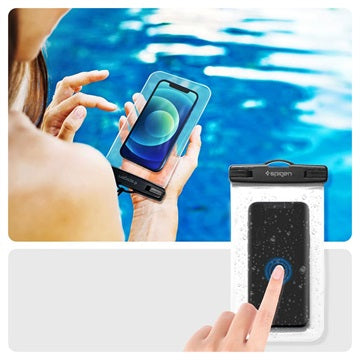 Spigen A601 Universal Vandtæt Taske - 6.8" - 2 Stk. - Sort / Klar