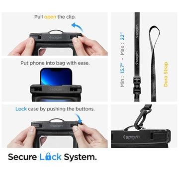 Spigen A621 Vandtæt Taljetaske & Vandtæt Flydende Taske - Sort