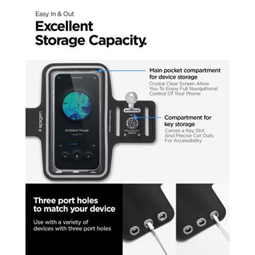 Spigen A703 Dynamic Shield Sportsarmbånd - 6.9" - Sort