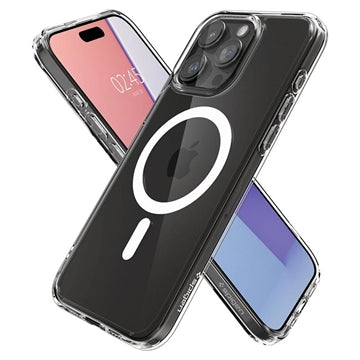 iPhone 15 Pro Spigen Ultra Hybrid Mag Cover - Hvid / Klar