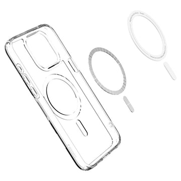 iPhone 15 Pro Spigen Ultra Hybrid Mag Cover - Hvid / Klar