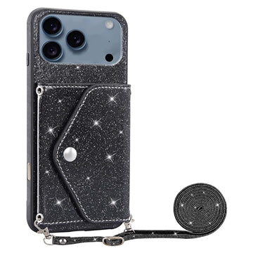 iPhone 17 Pro Max Stardust Cover med Kortholder - Sort