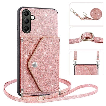 Stardust Samsung Galaxy A14/A14 5G Cover med Kortholder - Pink