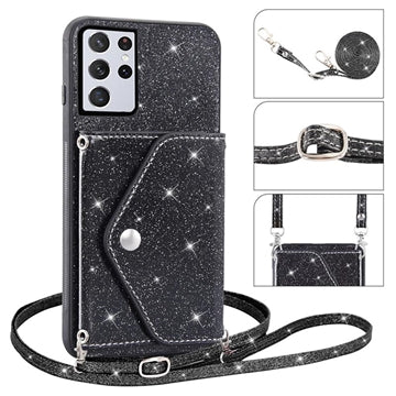 Stardust Samsung Galaxy S23 Ultra 5G Cover med Kortholder - Sort