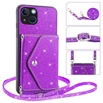 Stardust iPhone 14 Cover med Kortholder - Lilla