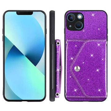 Stardust iPhone 14 Cover med Kortholder - Lilla