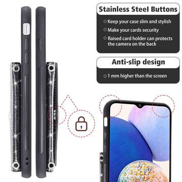 Samsung Galaxy A36 Stardust Cover med Kortholder - Sort