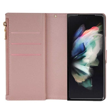 Starlight Series Samsung Galaxy Z Fold4 Pung Taske - Rødguld