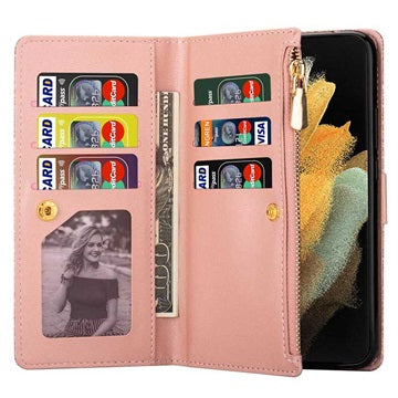 Starlight Series Samsung Galaxy Z Fold4 Pung Taske - Rødguld