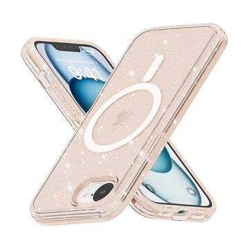 iPhone 16e/17e Stylish Glitter Series Hybrid Cover - MagSafe kompatibel - Guld