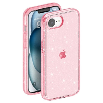 iPhone 16e/17e Stylish Glitter Series Hybrid Cover - Pink