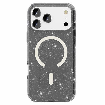 iPhone 18 Pro Max Stylish Glitter Series Hybrid Cover - MagSafe kompatibel - Sort