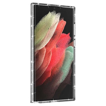 Samsung Galaxy S22 Ultra 5G Stylish Glitter Series Hybrid Cover - Gennemsigtig