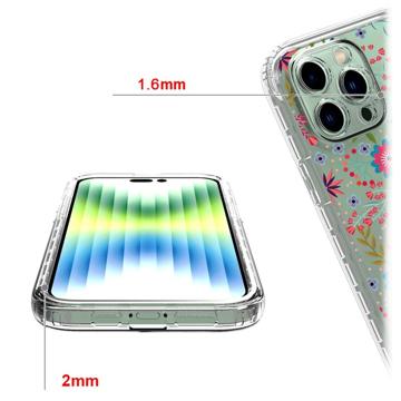 Sweet Armor Series iPhone 14 Pro Max Hybrid Cover - Farverige blomster