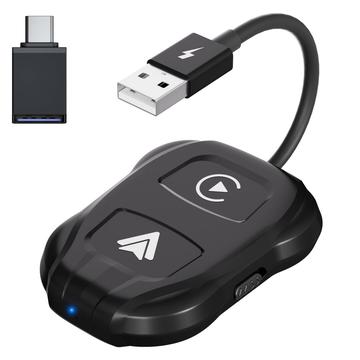 THT-020-9 Bil trådløs Carplay Android Auto Dongle kablet til trådløs adapter - sort