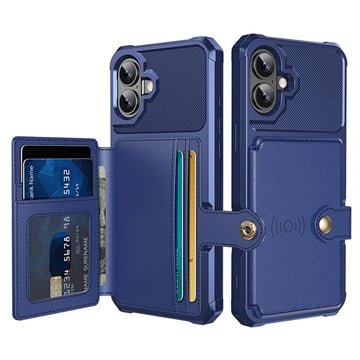 iPhone 17 TPU Cover med Kortholder - Blå