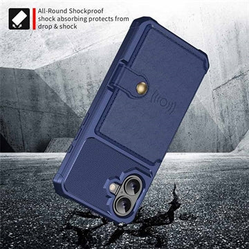 iPhone 17 TPU Cover med Kortholder - Blå