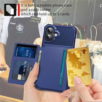 iPhone 17 TPU Cover med Kortholder - Blå