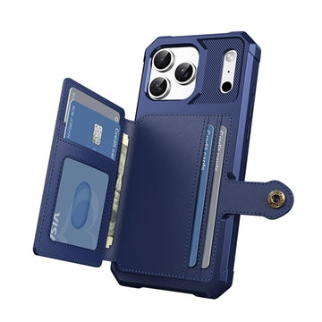 iPhone 17 Pro TPU Cover med Kortholder - Blå
