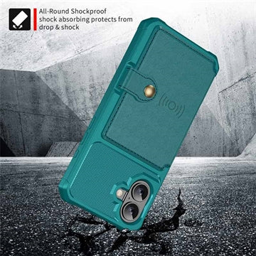 iPhone 17 TPU Cover med Kortholder - Turkis