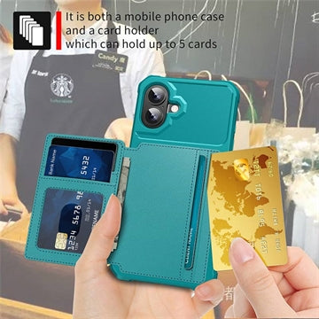 iPhone 17 TPU Cover med Kortholder - Turkis