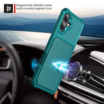 iPhone 17 TPU Cover med Kortholder - Turkis