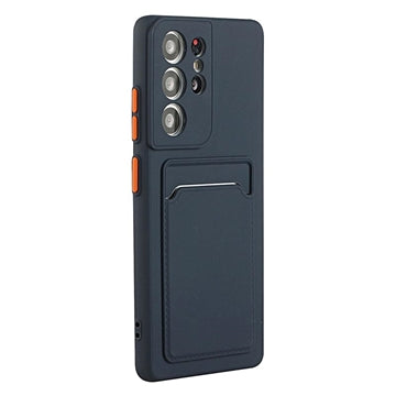 Samsung Galaxy S23 Ultra 5G TPU Cover med Kortholder - Mørkeblå