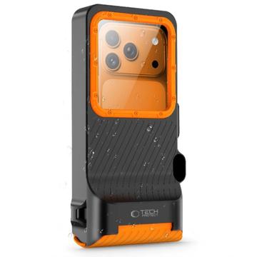 Tech-Protect IPX8 Pro Universal vandtæt dykkeretui 4.7-6.9" - Sort / orange