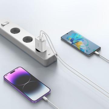 Tech-Protect Network 30W vægoplader m. 2x USB-C & 1x USB-A - hvid