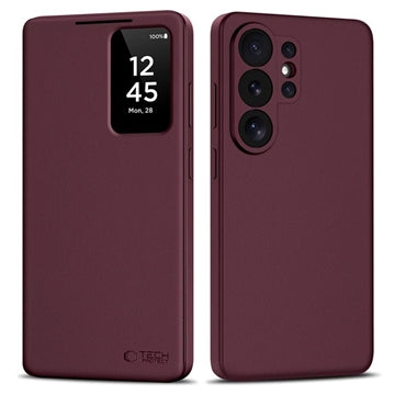 Samsung Galaxy S26 Ultra Tech-Protect Smart Clear View Flip etui med kortplads - Morbær
