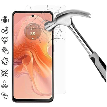 Motorola Moto G04s Skærmbeskyttelse Hærdet Glas - 9H, 0.3mm - Case Friendly - Klar