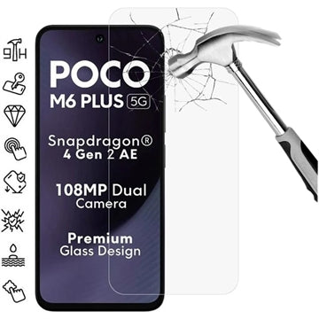 Xiaomi Poco M6 Plus Skærmbeskyttelse Hærdet Glas - Case Friendly - Gennemsigtig
