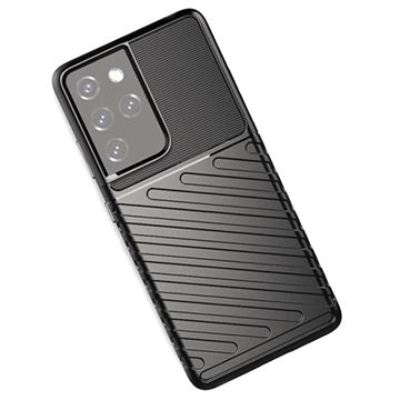 Thunder Series Samsung Galaxy S21 Ultra 5G TPU Cover - Sort