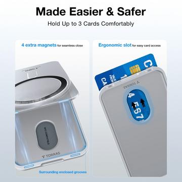Torras 360 MagSafe kortholder med stativ - grå