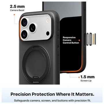 iPhone 17 Pro Max Torras O Fitness Cover med 360 kickstand - MagSafe-kompatibel - Sort