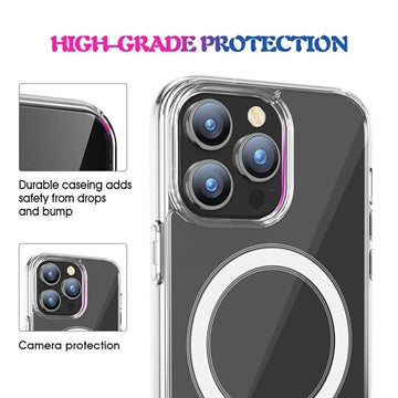 iPhone 15 Pro Hybrid Cover - MagSafe Kompatibel - Gennemsigtig